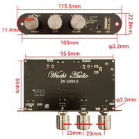 WUZHI AUDIO ZK-1001U Mono 100W Haut-parleur Carte amplificateur audio TWS Adaptation professionnelle pour haut-parleurs extérieurs Wuzhi Audio APP