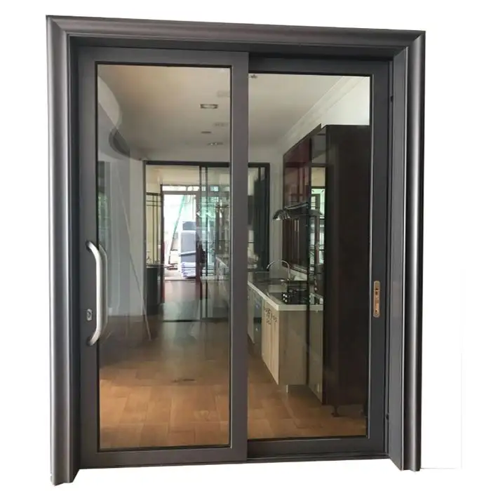 Puertas correderas de doble acristalamiento, puertas de vidrio y aluminio