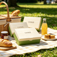 Boîtes d'expédition écologiques personnalisées avec logo, en carton recyclé, pour brownies, desserts, biscuits, aliments sucrés, emballage en carton alimentaire, pelliculage mat