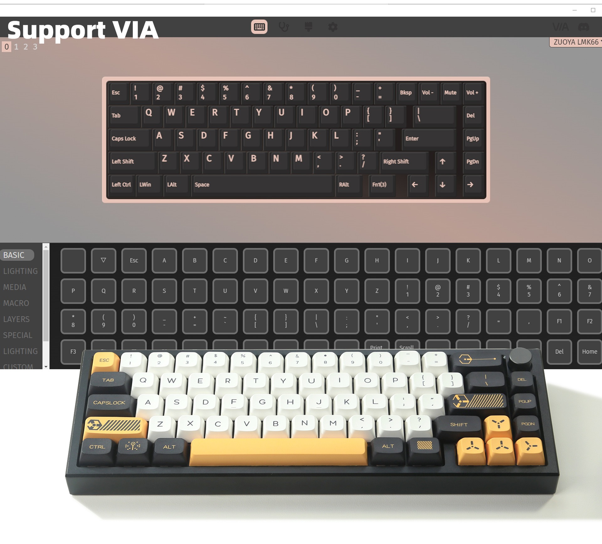 ZUOYA LMK66 Aluminum Mechanical Gaming Keyboard Kit