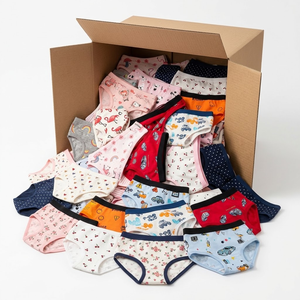 Lot de sous-vêtements pour enfants, surplus d'exportation, caleçons, boxers, imprimés arc-en-ciel, sirène, étoile, dessins animés, tailles assorties, mixte garçons filles - Product Image 2