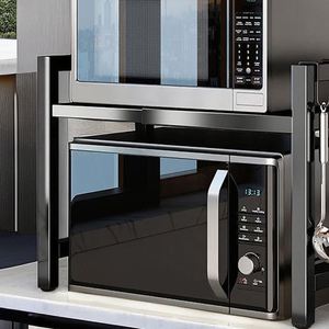 Support de micro-ondes multifonctionnel extensible en acier au carbone pour cuisine, support de four à micro-ondes, grille de cuisson en fil métallique pour cuisine - Product Image 3