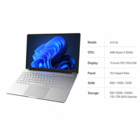 Ordinateur portable Yifang Factory 15,6 pouces avec processeur AMD Ryzen 5 3500U, mémoire SODIMM 16 Go DDR4, SSD 512 Go - pour usage personnel et domestique