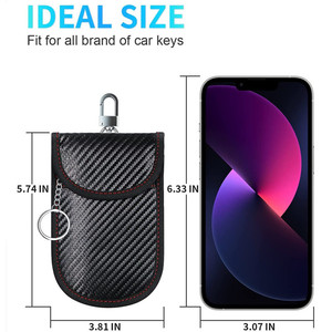 Fibre de carbone voiture porte-clés portefeuille téléphone portable sac rfid bloqueur protecteur pochette porte-clés sac de rangement divers - Product Image 5