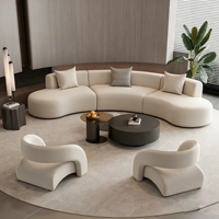 Ensemble de canapés modulaires en cuir courbé, canapé sectionnel moderne brun en arc pour hall d'accueil, salon de beauté, salon