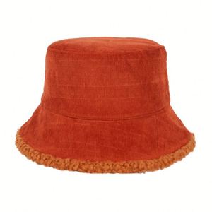 Corduroy <b>Warm</b> and Thickened Bucket <b>Hat</b> Winter Plush Unisex <b>Warm</b> <b>Hat</b> Customizable Reversible Bucket <b>Hat</b> - Product Image 5