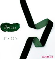 Ruban en velours de nylon fin classique LaRibbons, 1 pouce x 25 yards, vert foncé, pour emballage cadeau de Noël, couronne, nœud, nœud pour cheveux en extérieur