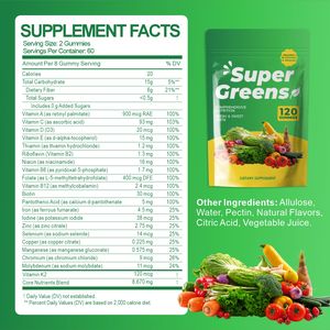 Suplemento <span class=keywords><strong>de</strong></span> Fibra Dietética en Gomitas Super Verdes <span class=keywords><strong>de</strong></span> Marca Privada OEM/ODM, Gomitas <span class=keywords><strong>de</strong></span> Super Frutas y Vegetales, Suplemento Sin Azúcar - Product Image 2
