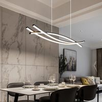 Lustre minimaliste pour restaurant, table à manger, design noir, LED de luxe, luminaire suspendu à intensité variable avec télécommande