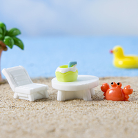 Kits de décoration en vrac pour terrarium DIY : Miniatures créatives B2B sur le thème de la plage, en résine Azure Reverie, accessoires pastel doux
