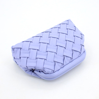 Pochette cosmétique de luxe personnalisée en PU tissé, style mode, mini-sac portable