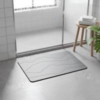 Tapis de bain en terre de diatomée super absorbant FIGOO, séchage rapide, antidérapant, pour salle de bain