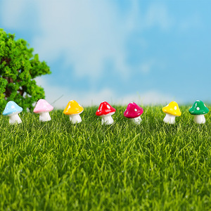 เครื่องประดับรูปเห็ดจิ๋ว เรซิ่นเคลือบเงา ตกแต่งสวนในร่มและกลางแจ้ง สีสันสดใส อุปกรณ์ตกแต่งสวนขนาดเล็ก - Product Image 2