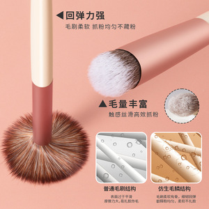 Juego de brochas para sombra de ojos, 7 piezas, pelo sintético, mango de madera, forma plana para aplicación de maquillaje - Product Image 2