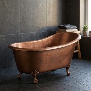 Baignoire classique élégante pour maisons de luxe, baignoire vintage en cuivre à pattes de chat, élégance classique pour maisons de luxe vintage en cuivre à pattes de chat - Product Image 3