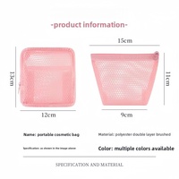 Trousse de Maquillage en Maille Colorée Portable, Organisateur de Voyage Léger avec Fermeture Éclair pour Rouge à Lèvres et Articles de Toilette, Vente en Gros