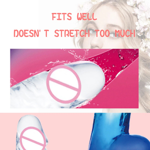 Dildo de Cristal Grande con Degradado de Color, Transparente, Realista, de Silicona, Agradable al Tacto, con Ventosa, para <span class=keywords><strong>Mujeres</strong></span>, 2 Tamaños - Product Image 5