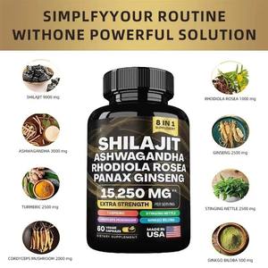 Ekstrak Shilajit Himalaya Murni OEM Alami Grosir <span class=keywords><strong>Ashwagandha</strong></span> dan Kapsul Shilajit Organik untuk Pria 60 Kapsul - Product Image 2