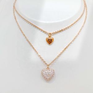 factory price plata 925 silver <b>rose</b> <b>gold</b> women heart ring <b>necklace</b> fine jewelry gift love layered zircon unique charms <b>necklaces</b> - Product Image 5