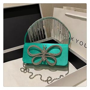 Venta al por mayor multicolor arco bolso de hombro Rhinestone borla Bowknot moda Crossbody cadena bolsos señoras bolsos - Product Image 3