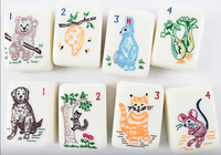 Ubin Mahjong Akrilik Putih Alami Mewah untuk Hiburan Pesta, Sesuai Standar NMJL