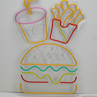 Enseigne lumineuse personnalisée en néon acrylique pour intérieur, certifiée CE, pour Noël, restaurant, boutique de hamburgers, menu lumineux, 10W