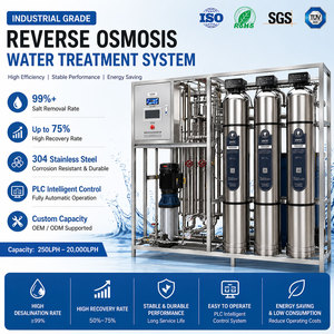 Sistema de Ósmosis Inversa Industrial SUS304 de 250-2000 LPH con Pantalla Táctil PLC, 98% de Desalinización, Runxin, CE, RoHS - Product Image 1