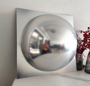 Shatterproof Art Deco Giant Dome &amp; Big Bubble Acrylic Square Wall Decorative <strong>Mirror</strong> Panel 55.5x55.5cm Frameless Edge CONVEX - Product Image 1