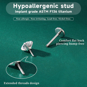 Boucles d'oreilles en acier inoxydable avec tige allongée, zircon et serti à griffes couleur or, bijoux de mode pour soirée, piercing - Product Image 4