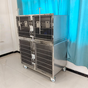 Hayvan ve veteriner ekipmanları paslanmaz çelik pet köpek kafesi oksijen icu kafes hastaneye tedavi kafesi - Product Image 5