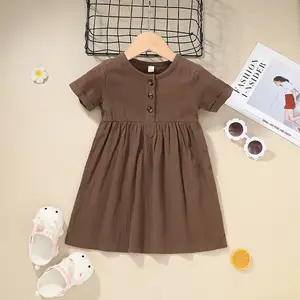 Yiwu Pakaian Grosir Gaun Genggang Bayi Perempuan 6 Tahun, Gaun Musim Panas Anak-anak Anak Perempuan
