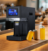 Machine de scellage automatique pour canettes en aluminium et PET 180W pour boissons, café, lait, thé, jus, soda, bubble tea