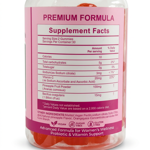 Gomitas para el Equilibrio Femenino Personalizadas de Fábrica ODM con Piña para Frescura Íntima y Apoyo al pH, Marca Privada OEM - Product Image 4