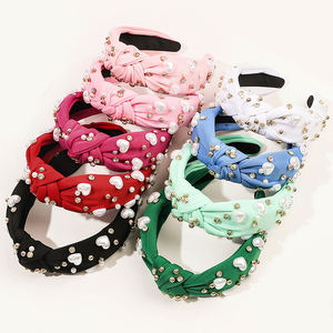 عقال على الطراز الأوروبي والأمريكية مرصع بالماس عقدة لؤلؤ واسعة للنساء بيع بالجملة إكسسوارات شعر وغسيل الوجه - Product Image 1