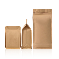 JIAHE Custom Kraft Paper Flat Bottom Pouch Eco Friendly Sachet Packing Tea Coffee Food Sugar PET Food Bags Wholesale