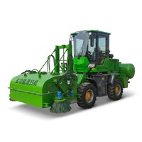 Camion balayeuse routière à moteur diesel |   Machine de balayage de rue mécanique à 4 roues robuste pour la construction et les parkings