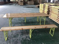 Conjunto de Mesa y Bancos Plegables de Madera para Cervecería, Resistentes, para 220 Personas, para Exteriores, Picnic, Patio, Fiestas y Eventos