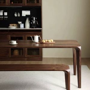 Solid <b>Wood</b> <b>Bench</b> Walnut Color Long <b>Bench</b> Dining Room Furniture Durable - Product Image 3