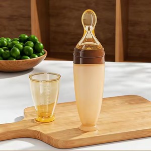 Biberon en silicone pour bébé, distributeur de nourriture intégré bol-cuillère avec conception anti-étouffement pour la diversification alimentaire des nourrissons - Product Image 6