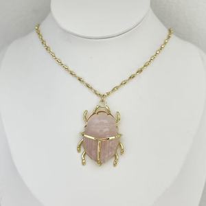 Doğal Kristal Renkli Böcek Şeklinde Kolye Ucu, Yüzük İçin Böcek Şekli Kuvars Taşlı Şık Kolye Kadınlar ve Erkekler İçin - Product Image 4