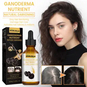 Private Label South Moon Unisex Ganoderma Nutrients Repair Damage Grey Darkening Hair Serum