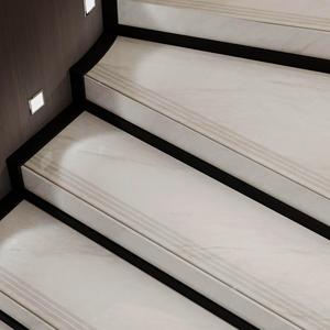 Nuovo Arrivo Piastrella per Scale in Gres Porcellanato Lucidato 470x1200mm Bordo Curvo Super <span class=keywords><strong>Bianco</strong></span> Antiscivolo Spessore 10mm Finitura Metallizzata per - Product Image 2