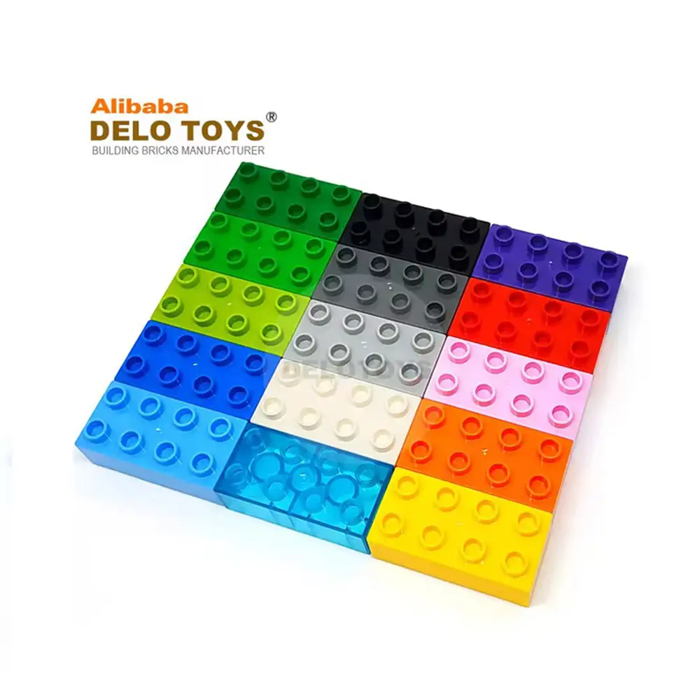 ของเล่น DELO (19 สี) บล็อกขนาดใหญ่สําหรับของเล่นเด็ก DIY ของเล่นพลาสติกอาคารอิฐ 2x4 บล็อกชิ้นส่วน 2*4 (JC001)