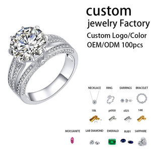 5ct Moissanite Crescent Eye <strong>Ring</strong> S925 Sterling Silver Fine <strong>Craft</strong> Wholesale - Product Image 2