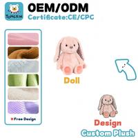 Boneka Kelinci Paskah Animasi Lucu Kustom, Mainan Boneka Kelinci Pelangi Warna-warni Kawaii, Boneka Hewan Isi Lembut untuk Hadiah CPC CE