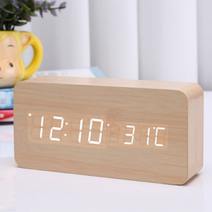 Gỗ thủ công làm kỹ thuật số LED đồng hồ báo thức cho phòng ngủ - Product Image 3