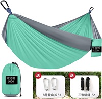 Hamac de camping ultraléger en nylon parachute, color block, durable, simple ou double, directement de l'usine, pour la randonnée, le trekking, l'extérieur et le jardin