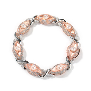 UWIN 2024 chapado en oro rosa Iced Out Pearl Eyes cadena de eslabones cubanos infinitos 5A CZ Iced Out collar de mujer joyería de moda femenina - Product Image 2
