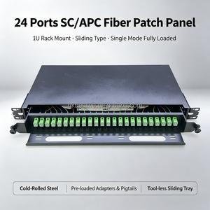 Panel de Conexiones de Fibra Óptica OEM de 24 Puertos FC SC LC, Montaje en Rack 1U, Monomodo, Completamente Equipado, Bandeja Deslizante, Marco de Distribución Óptica - Product Image 4