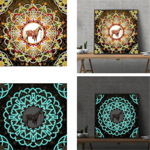 Peinture murale en résine de diamant 5D 100% pleine, luminescente de nuit, <span class=keywords><strong>mandala</strong></span> religieux, broderie florale, impression sur toile, art de la mosaïque, décoration intérieure - Product Image 4